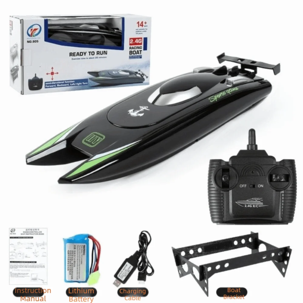 Watercraft High Speed RC Boat Double Motor Waterproof Speedboat Dual Motor 2 Channel Racing Boat Gifts
