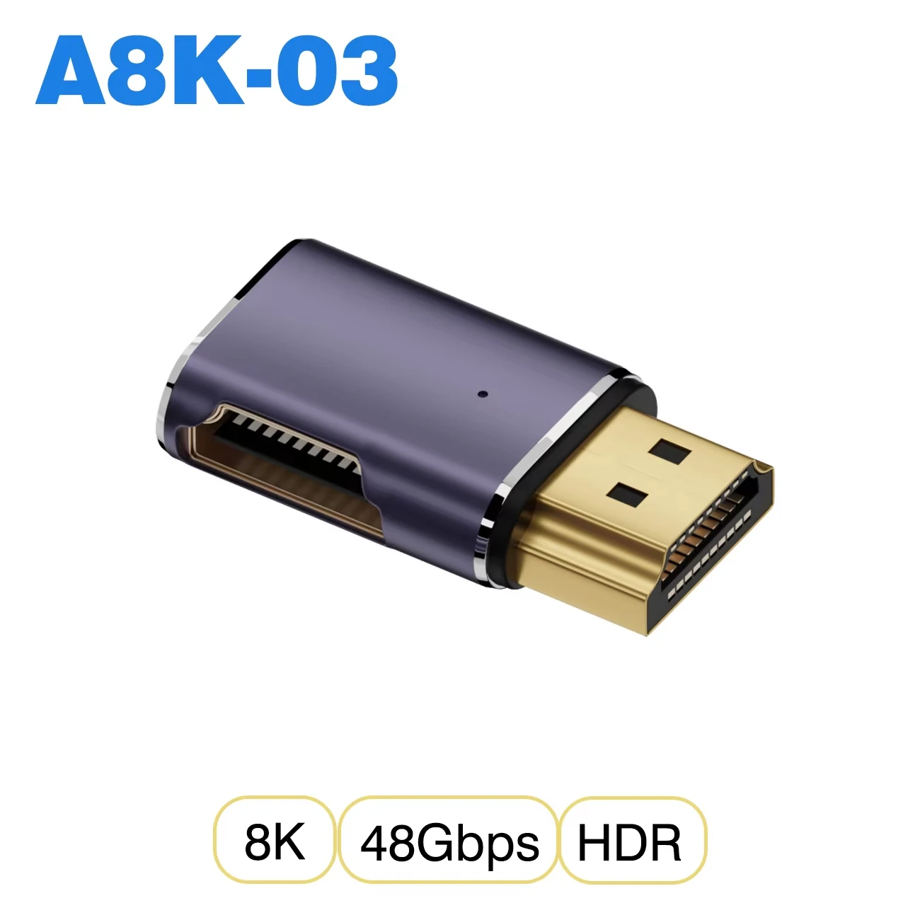 8K@60Hz HDMI 2.1 Extension Adapter 2 Pack,48Gbps Extender,Male to Female Right Side Connector Coupler for Xbox HDTV PS5