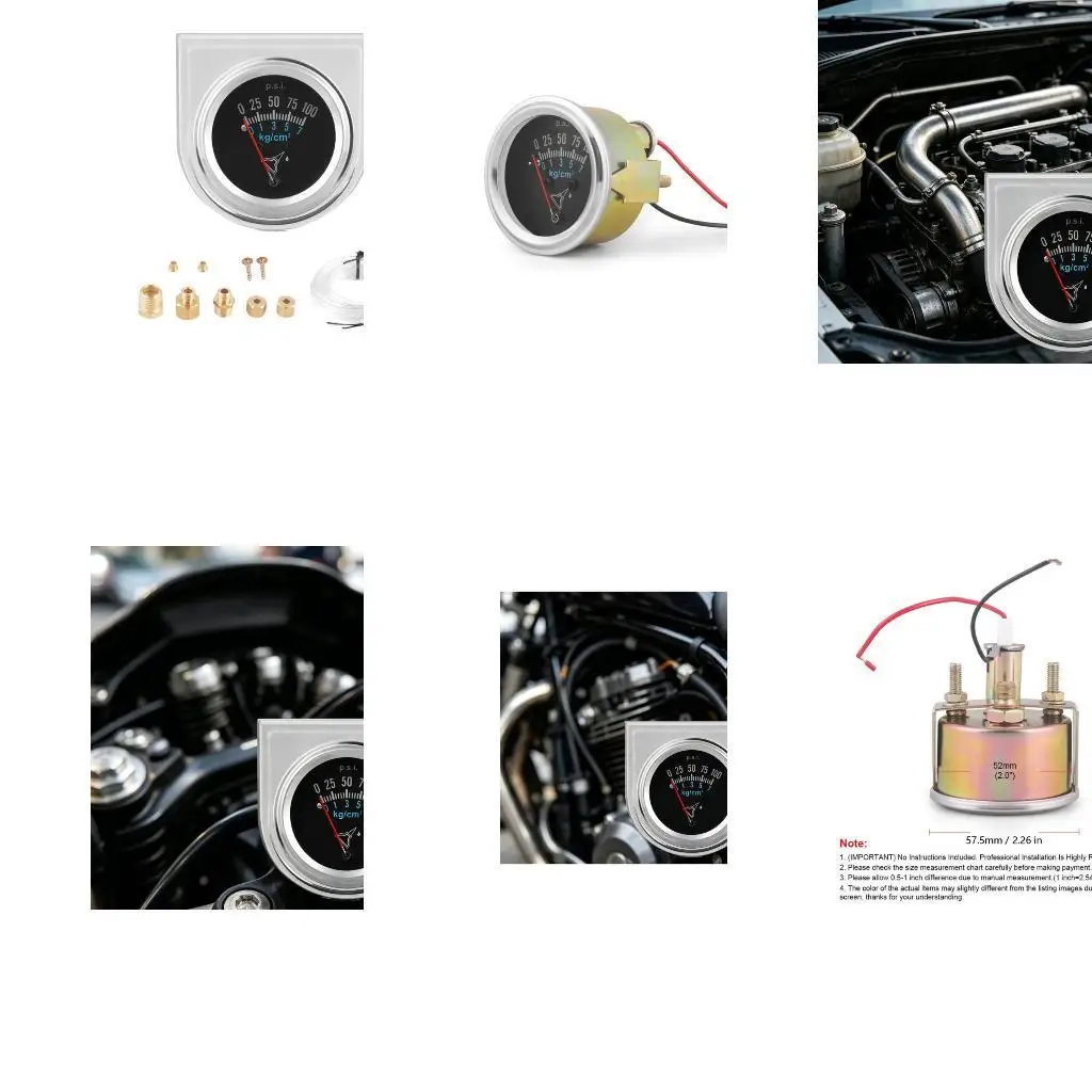2 Inch 52mm Oil Pressure Meter With Complete Installation Set For DIY Enthusiasts