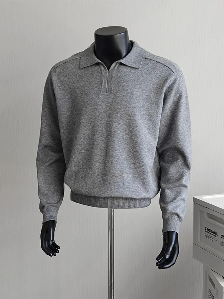 

ay Owl Collar Sweater Men's Sle Autumn Winter Trendy Base Layer irt Old Money Sle Knitted Knitwear Casual Wear