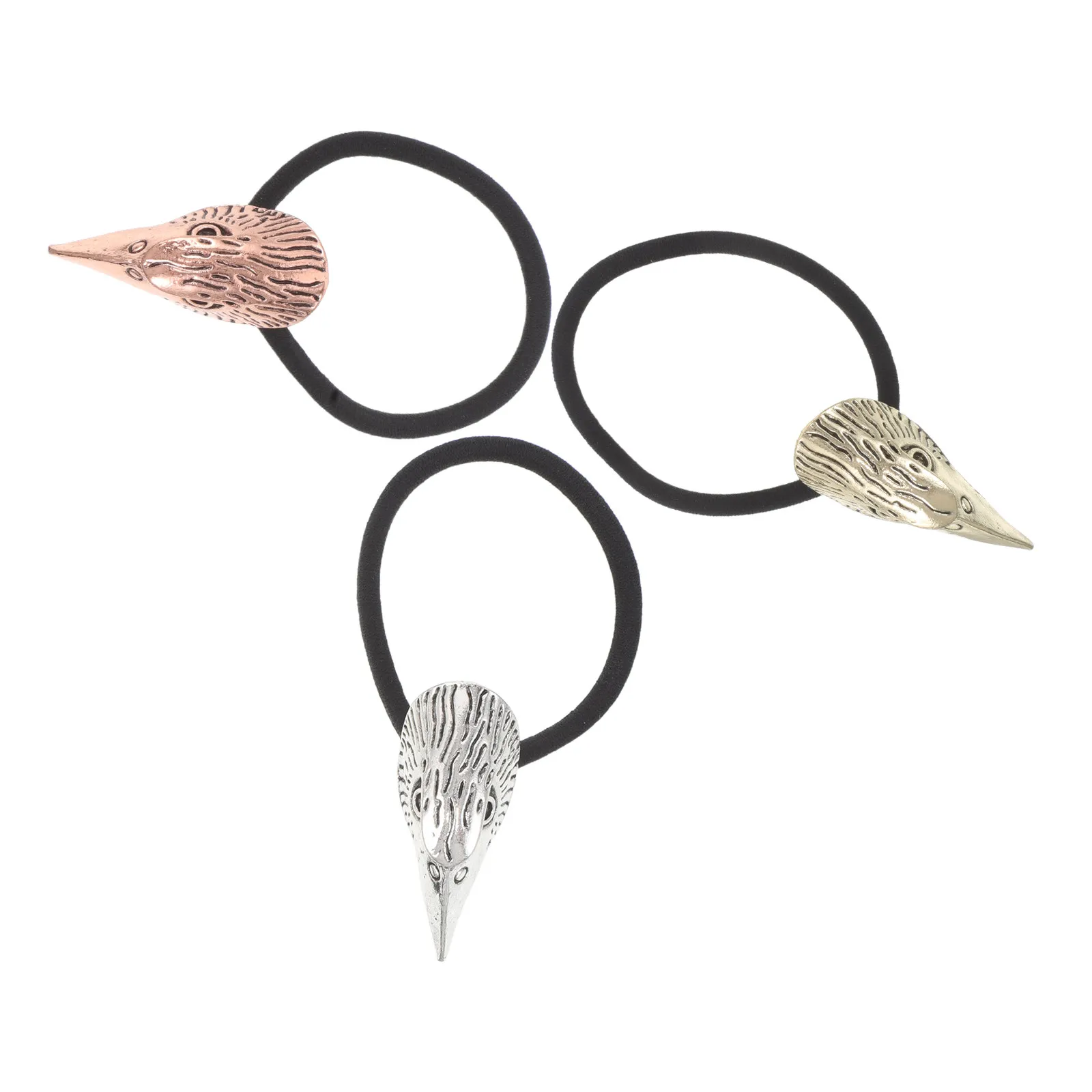 

3Pcs Skull Hair Bands Viking Inspired Elastic Hair Ropes 3D Crow Skull Design Goth Ponytail Holders for Festivals Halloween