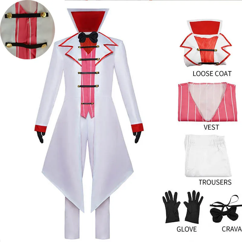 Lucifer Cosplay Costume Fantasia Anime Hazbin Lucifer Morningstar Uniform with Gloves For Halloween Comic Con Lucifer Outfits