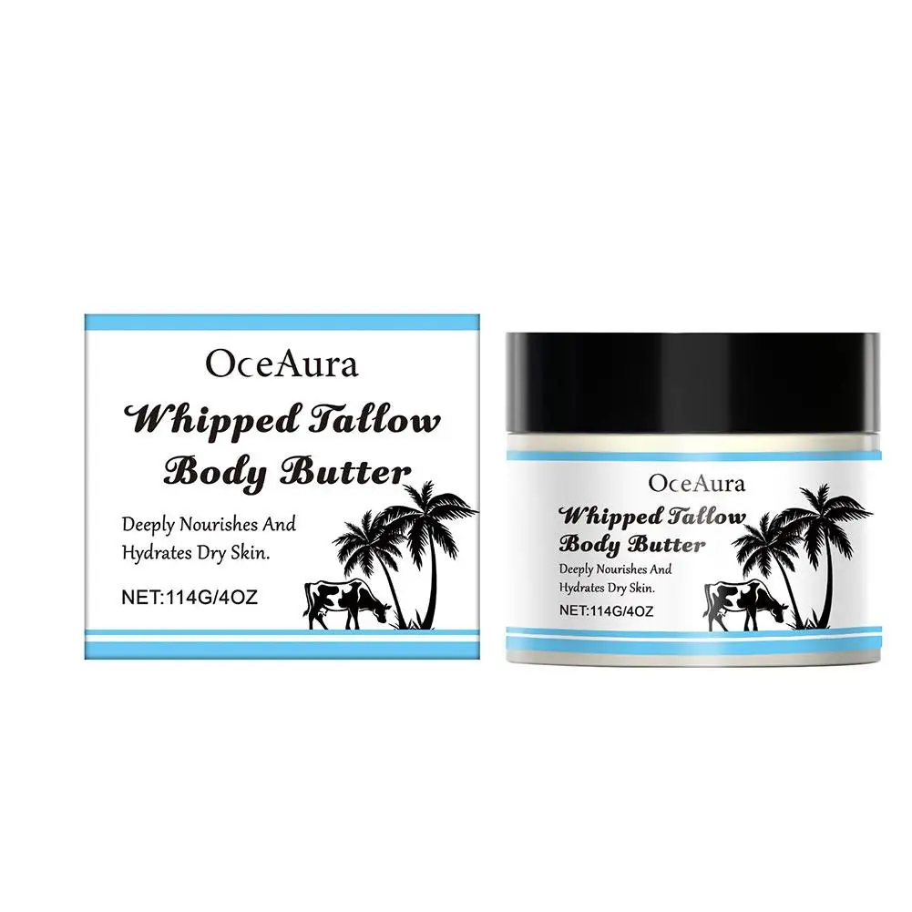 Crema corporal Tallow de ternera, 114g, hidratante duradero, crema orgánica calmante, reparación de carne dañada, bálsamo Tallow, cuidado de la piel, cuerpo M5d6