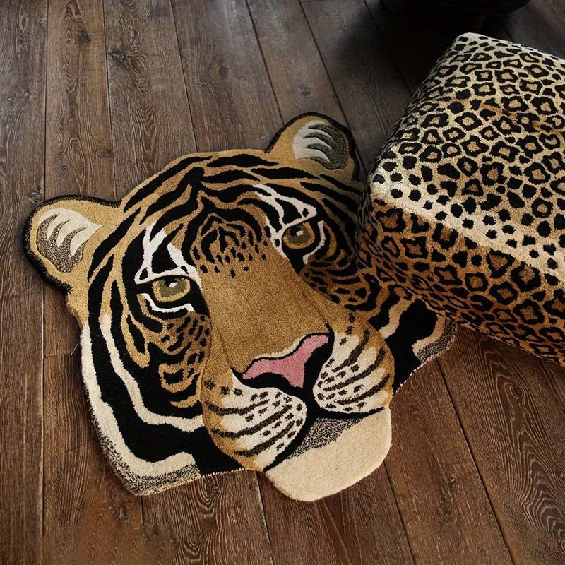 Imitation Animal Carpet Thickened Special Shape Floor Mat Leopard Print Carpet Tiger Carpet Washable Anti-slip Mat