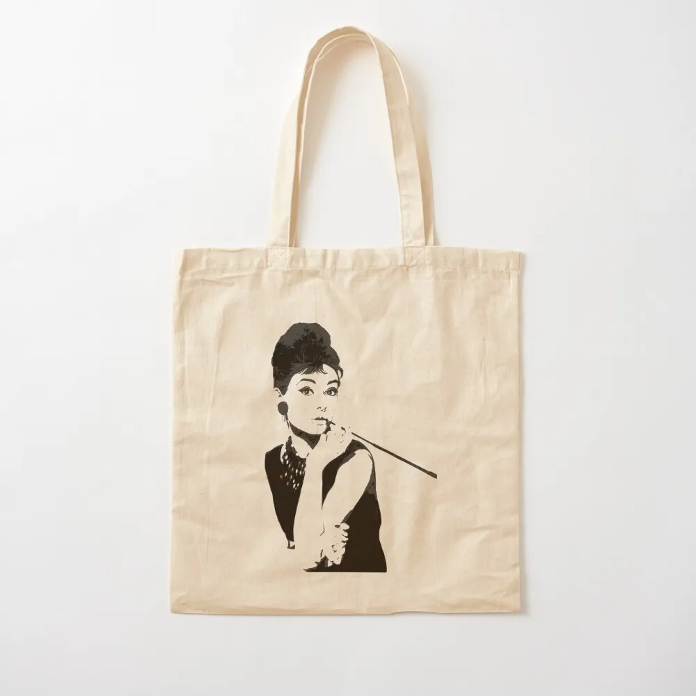 أودري هيبورن حمل حقيبة حمل الحقائب القماش أكياس سيدة حقيبة لطيف حمل حقيبة التسوق النسائية #2