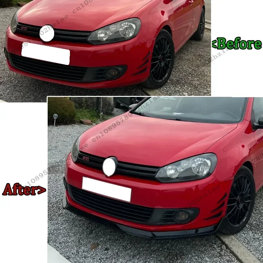 Maxton 스타일 앞 범퍼 스플리터 립 디퓨저 바디 키트 스포일러 트림 VW 골프 6 MK6 TSI TDI MPI 표준 해치백 2008-2012 썸네일 2