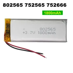 3.7V 1800mAh 802565 842564 852565 852665 752666 Battery For MAXTORIDE M3 Motorcycle helmet Bluetooth earphone driving recorder
