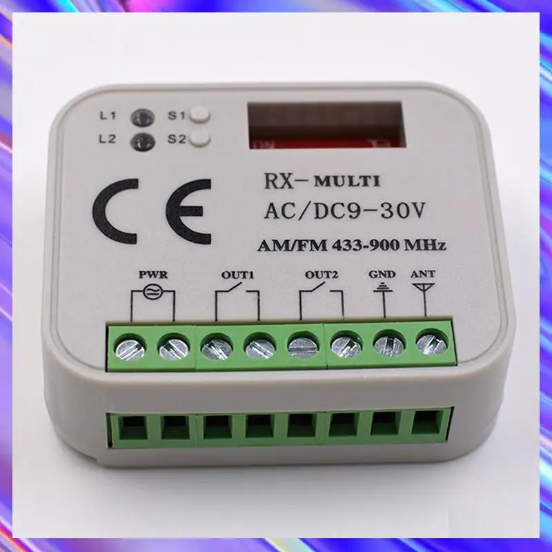 

5X Universal Garage Door Remote Control Receiver 2CH Controller Switch For Transmitter RX 433-900Mhz White