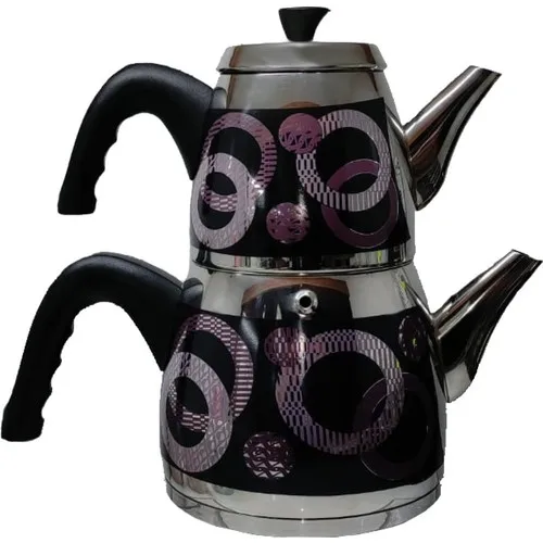 Heroes Azalea Medium Size Steel Teapot Set Black