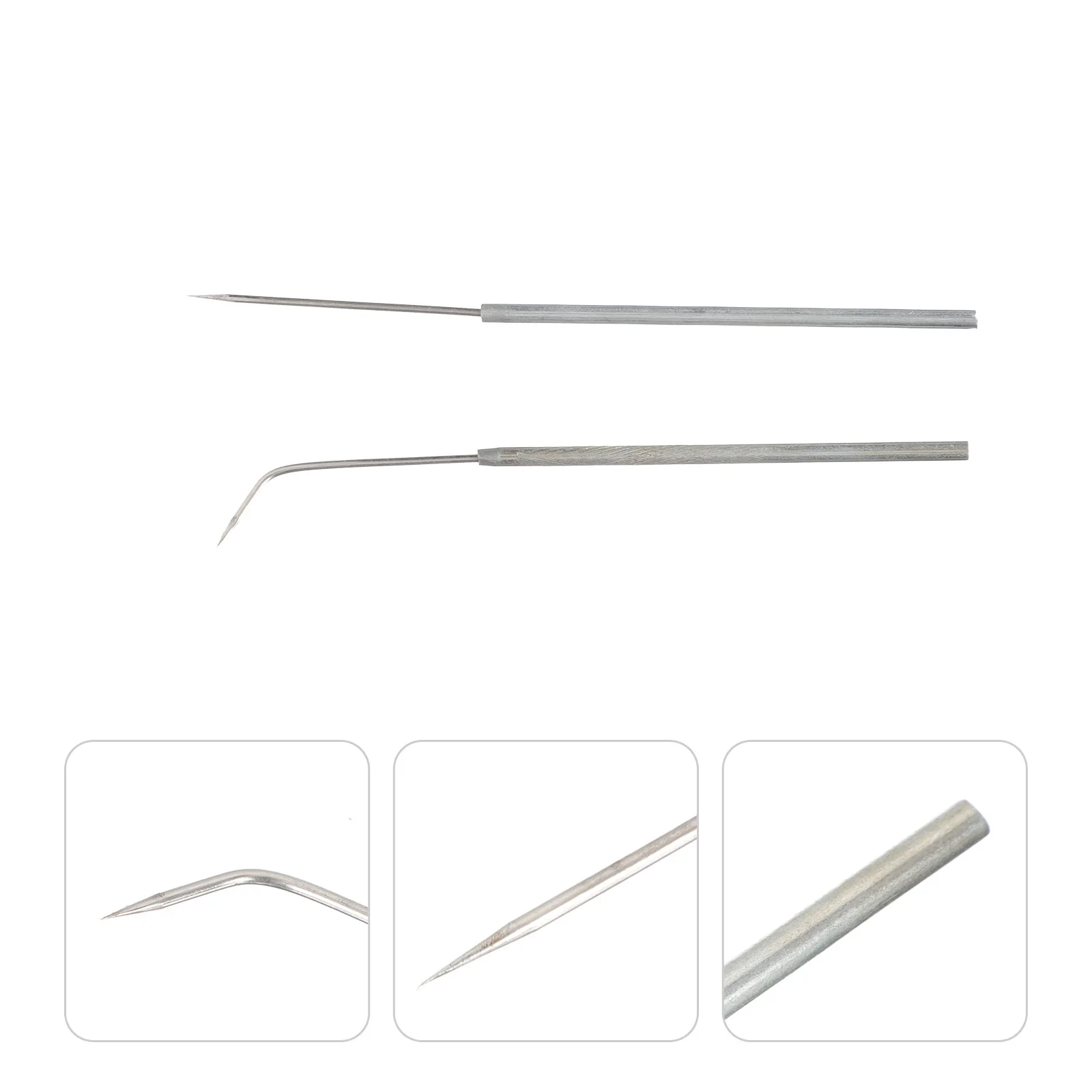 2 Pcs Stainless Steel Shaped Needle Metal Anatomical Tool Inoculating Dissecting Biological Supplies Laboratory Bio-Experiment