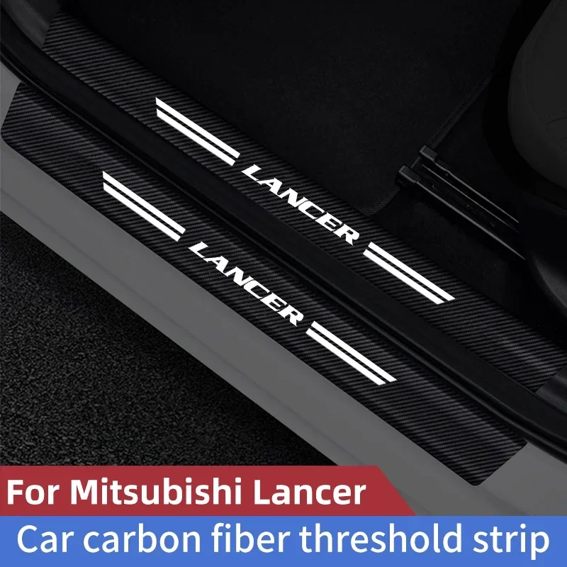 For Mitsubishi Lancer 9 10 X Car Threshold Strip Carbon fiber  Car Trunk Door Sill Strip Protective Sticker