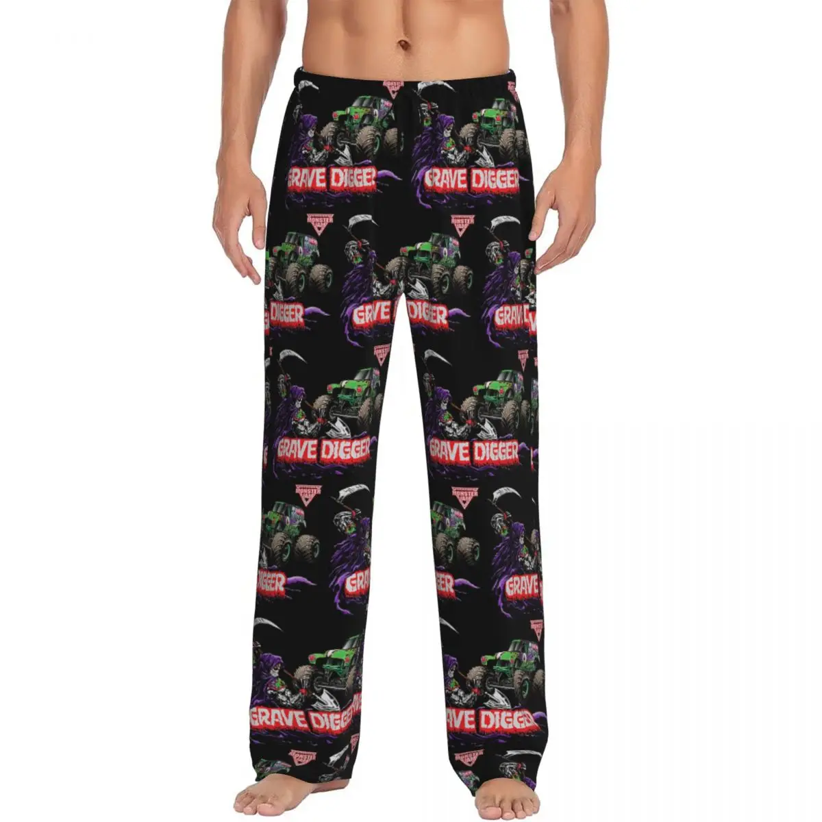 

Классические пижамные штаны с рисунком Monster Jam Truck на заказ, мужская одежда для сна, штаны для сна с карманами