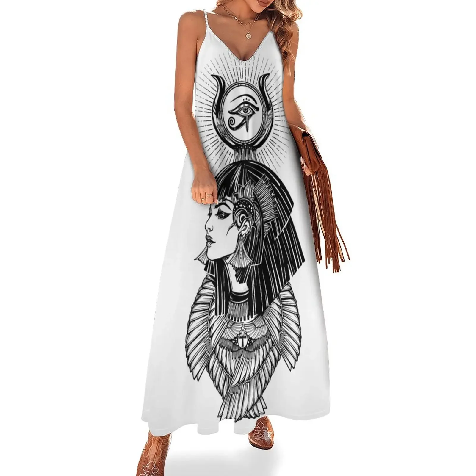 God Horus Sleeveless Dress chic and elegant woman dress Women long dress summer woman 2025 beach