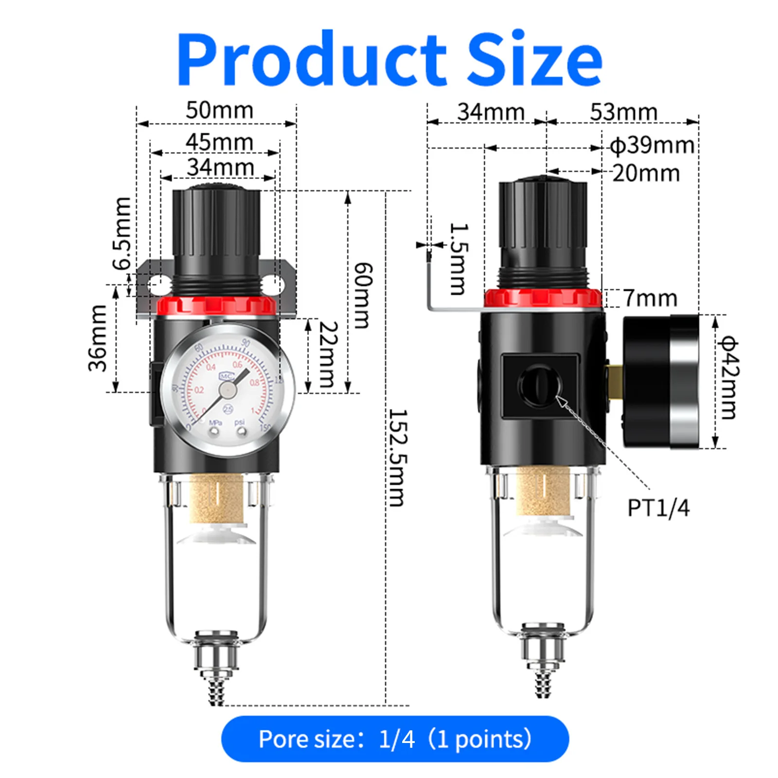Air filter AFR2000 oil-water separator, steam water air pump, air compressor, air-water separator