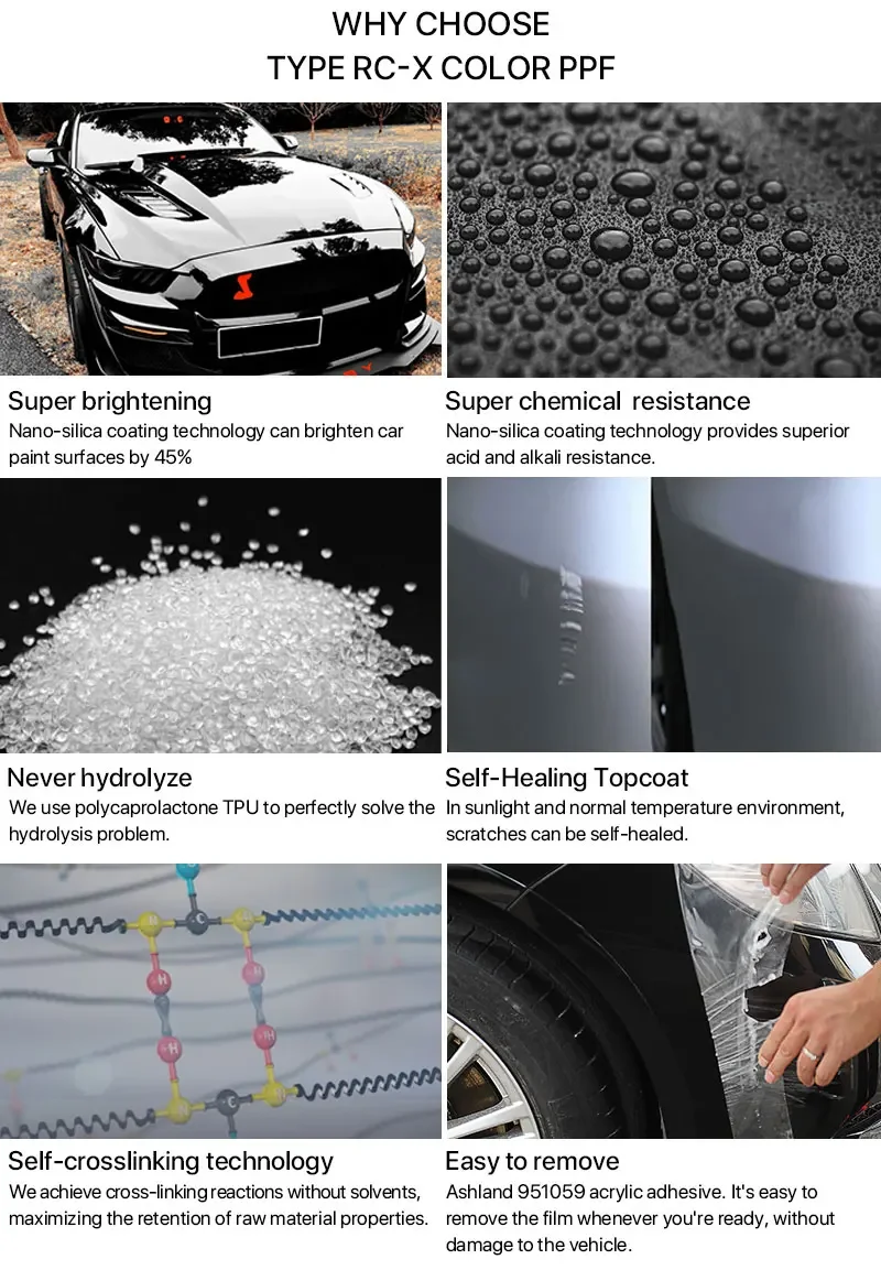 CHISI TPU Black Fantasy Purple Color Ppf Film Anti Scratch Self Healing Autolack Schutzfolie