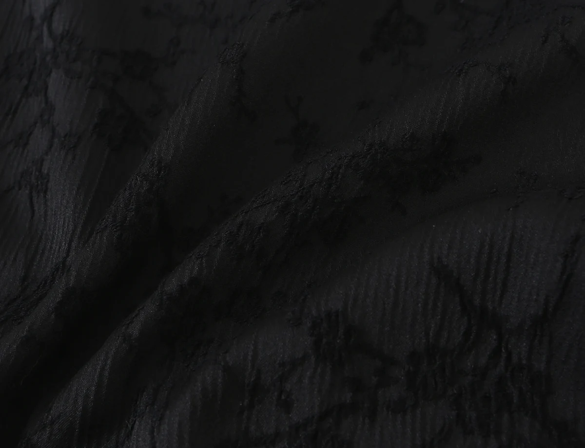 BSAY Vintage Neue Chinesische Damen-Bluse mit Jacquard-Muster, Stehkragen, Froschknöpfen, Schlüssellochausschnitt, Kurzärmeln und Schmaler Passform für Casual-Looks – Detail 4