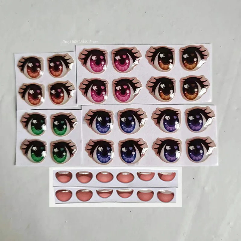 Crystal Eye sticker Three-dimensional Epoxy Sticker DIY Doll Model Eyes Mouth Long Eyelashes Eyebrows Polymer Clay Make Material