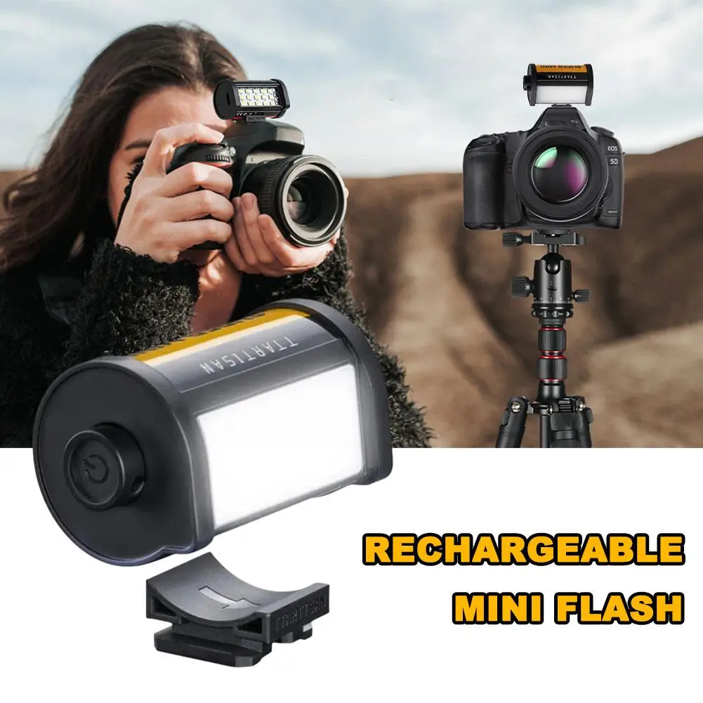 Mini Magnetic Flash With Cold Shoe Mount For Shooting Fill Light Night Scene Lighting USB Rechargeable 3W Portable Camera Flash