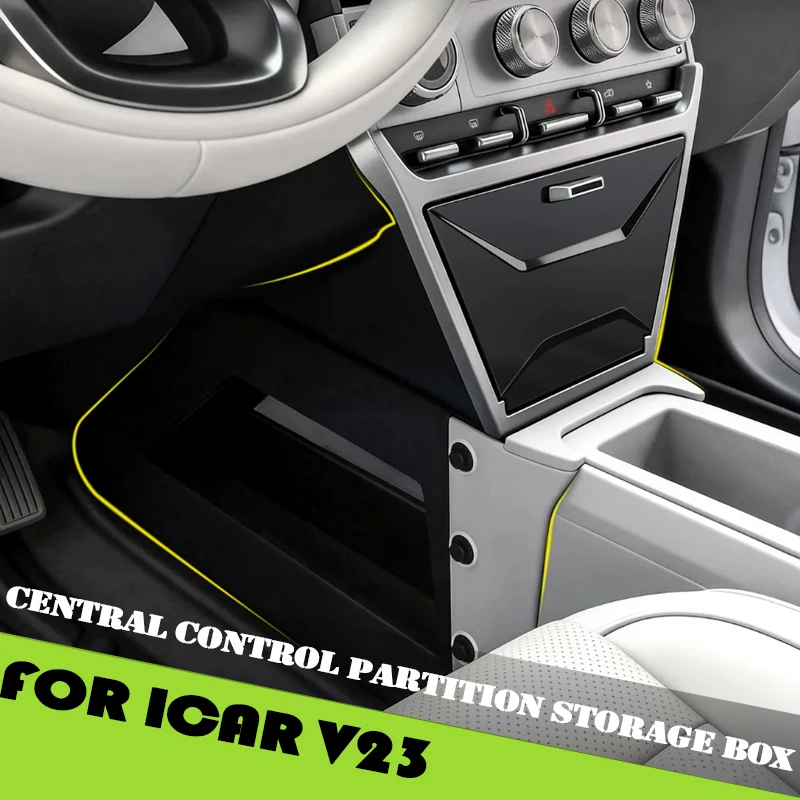 Car Central Control Partition Storage Box Fit for Chery ICAR V23 V23S 2025 2026 Modified Car Armrest Box Storage Box Accessories