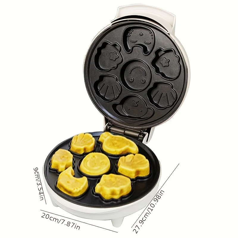 Mini Waffle Cooking Machine-Produce 7 Different Shapes of Pancakes Electric Non Stick Waffle Iron,Pan Cake Pot Roaster