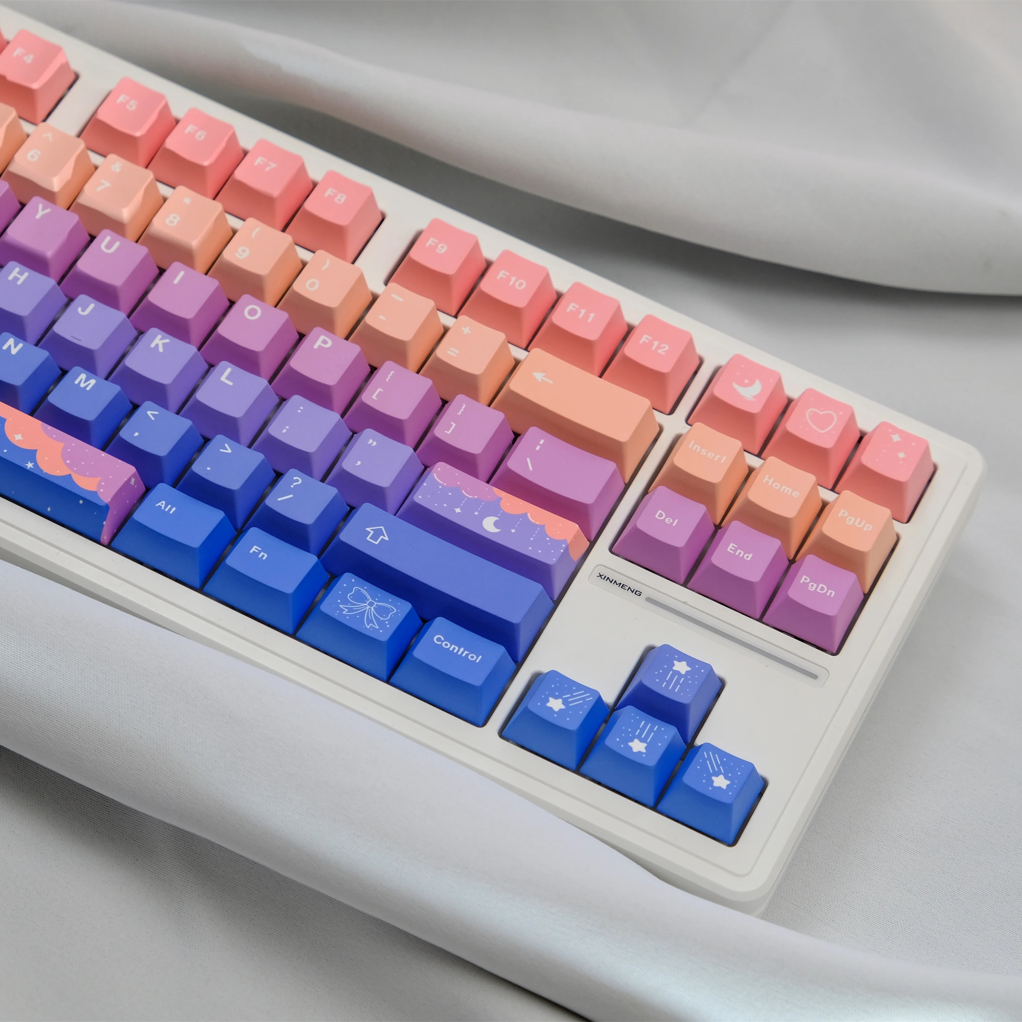 GMK Star Moon  Keycaps 129 Keys Cherry Profile DYE-SUB Personalized keycaps For Wooting Mechanical Keyboard