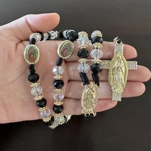 قلادة كاثوليكية من الكريستال الأخضر ، مسبحة القديس جود ، مريم العذراء ، قلادة الصليب ، الحماية ، نعمة السحر ، كاثوليكي Handmad ، 1 قطعة أعلى 6 مبيعات للوردية الكاثوليكية - رقم 5