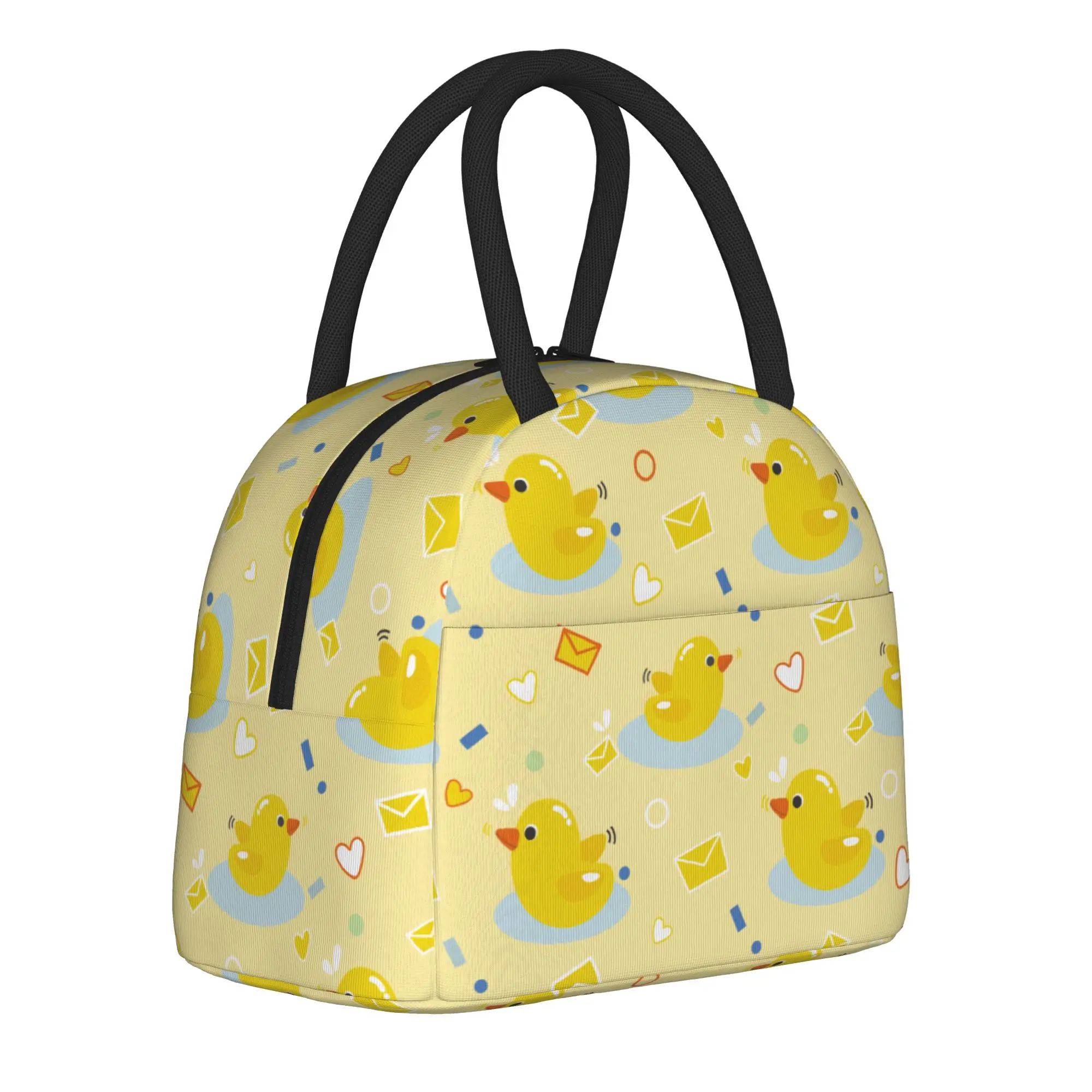 Cartoon Duck  Insulated Lunch Bag Thermal Bag Meal Container  Portable Lunch Box Tote for Men Women Beach  Picnic