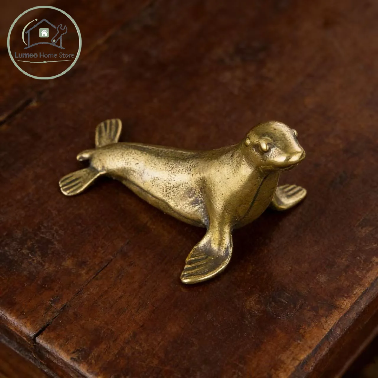 Vintage Shark Whale Solid Brass Miniature Figurine Feng Shui Ornament Gift for Sea Animal Lovers