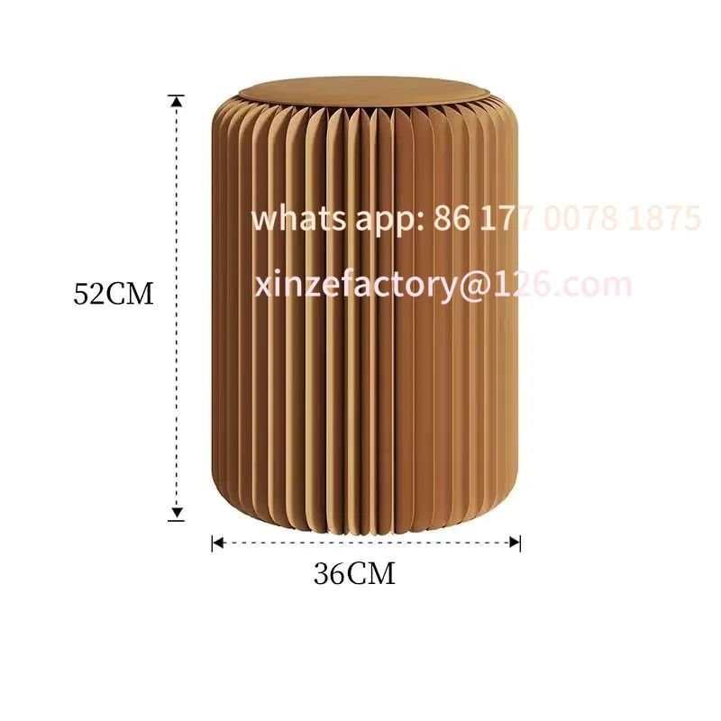 

Customizable Paper Honeycomb Structure Chair Living Room Folding Stool Round Make up Dressing Stools Home Decor Stacked Portable
