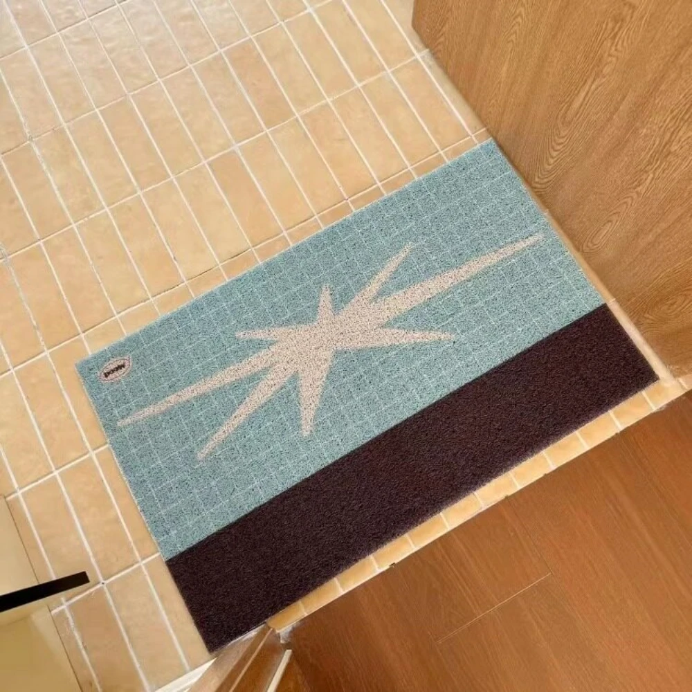 

Blue Entrance Rug Absorbs Dirt Door Mat Hallway Mat PVC Doormat Cuttable Hallway Welcome Mat