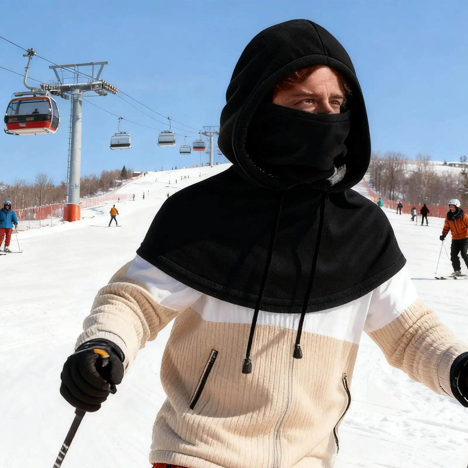 

Cycling Face Cover Warm Hat Thickened Thermal Neck Hood Hat For Women Runners Cyclists Camping Cycling Snowboarding Hiking Snow