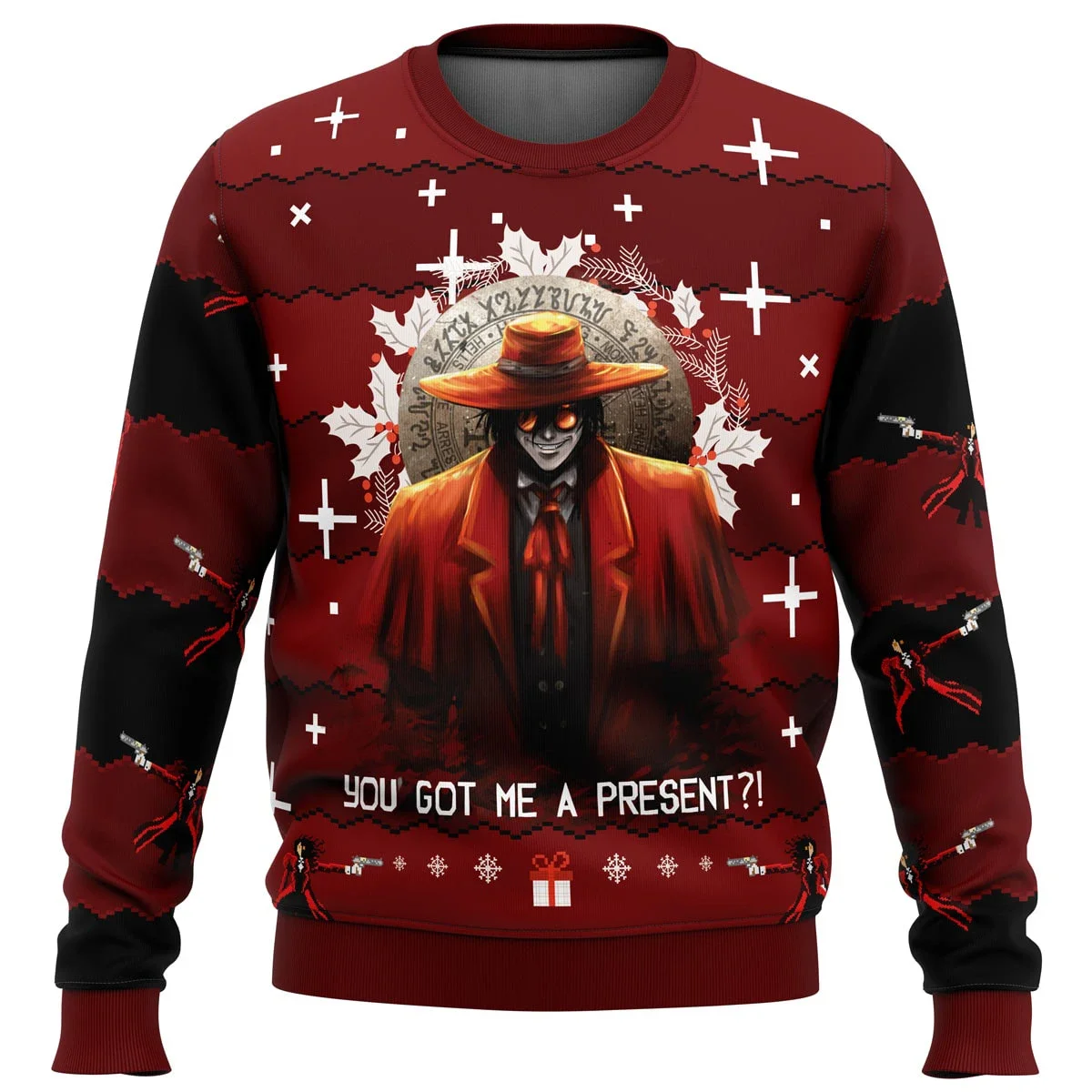 God With Us Hellsing Ugly Christmas Sweater Gift Santa Claus Pullover Men 3D Sweatshirt And Top Autumn And Winter Clothi