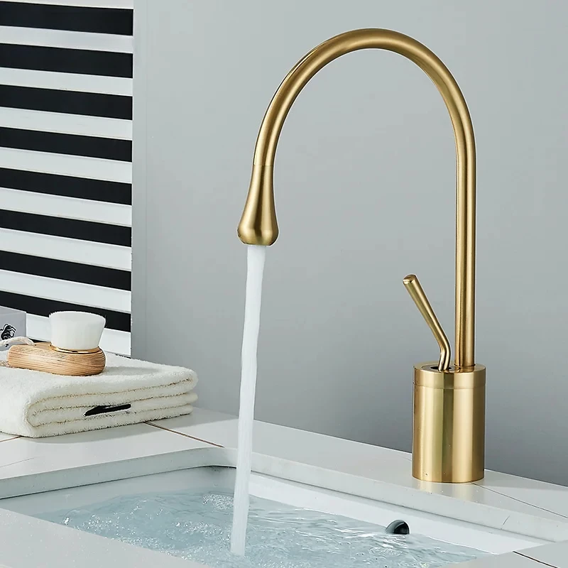 

For Corde GKSD Robinet De Centre Commercial D'eau Chaude Et Froide, Grue Montée Sur Le Pont En Laiton, Robinet