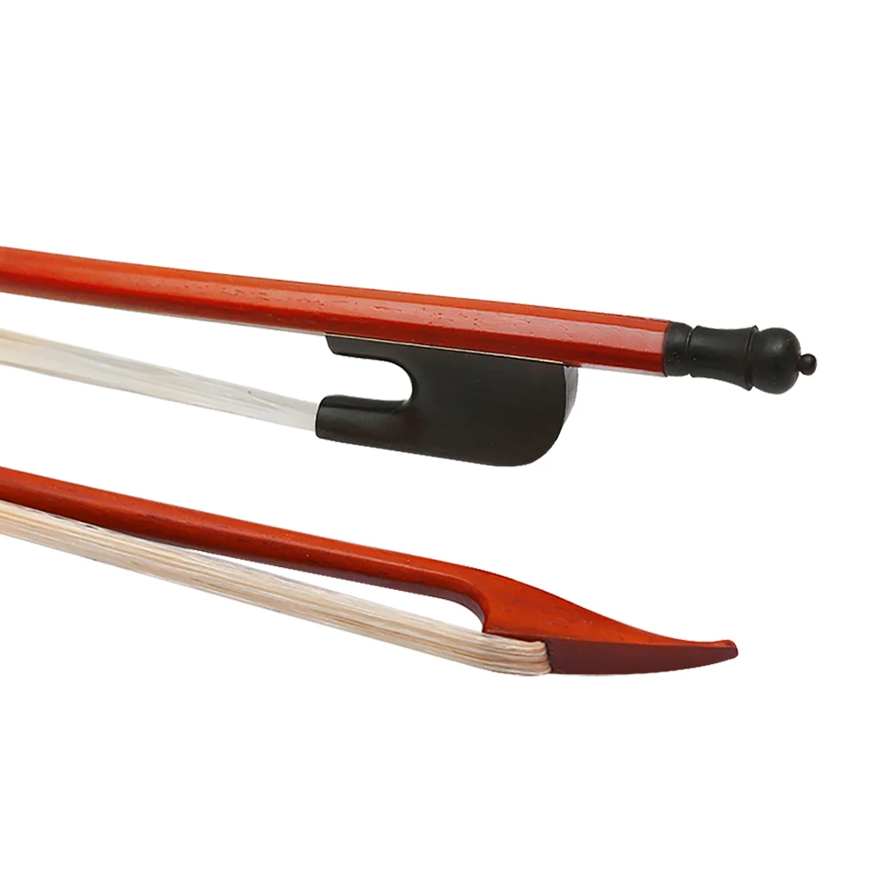 Yinfente 4/4 Violin Bow Baroque Style Brazil Wood Ebony Frog Violin Accessory Parts Natural Horse Hair Black / White Full Size