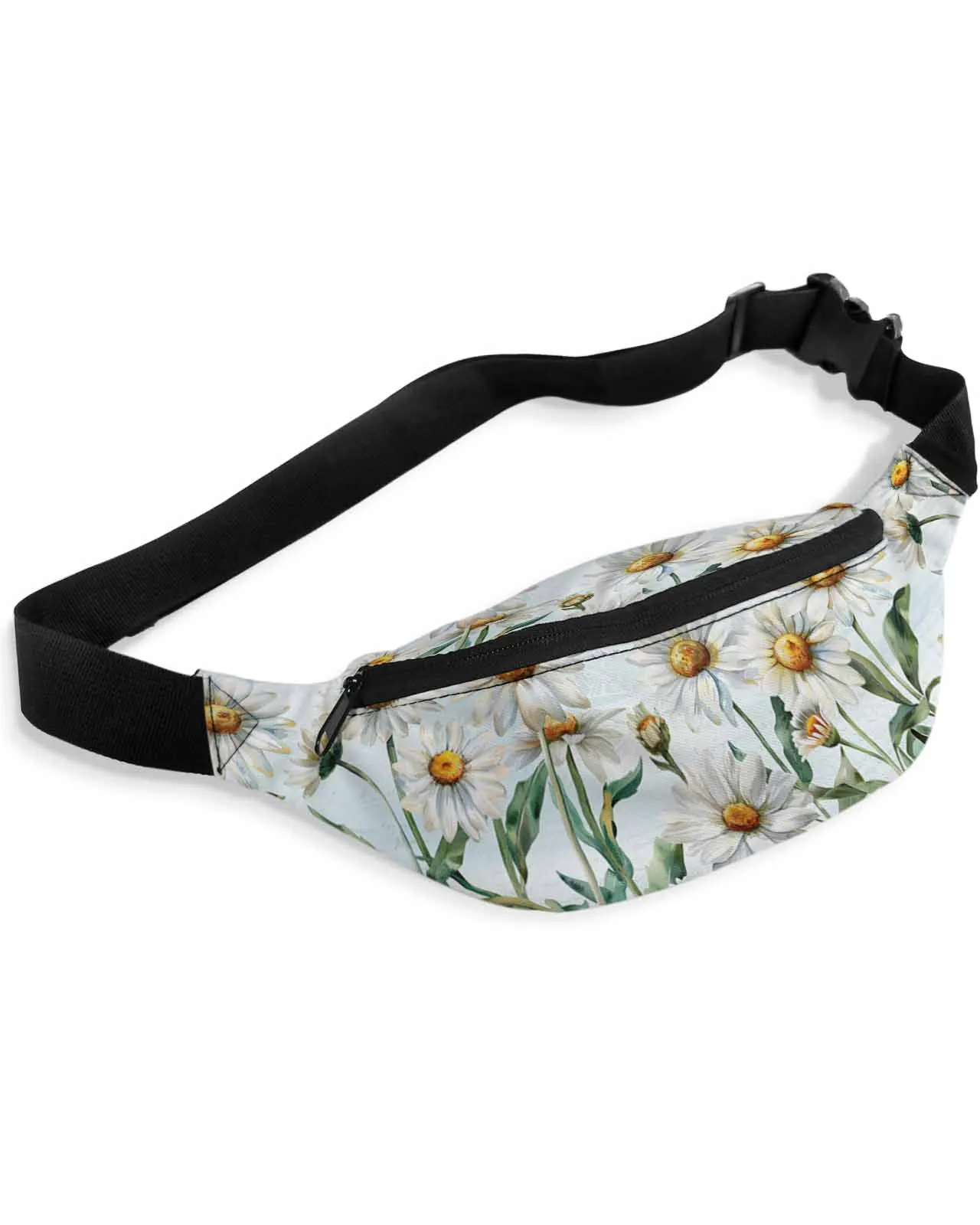 Spring Plants Daisies Flowers Pastoral Breeze Blue Phone Belt Bag Wallet Pouch Waterproof Waist Bag Fanny Pack for Women Men