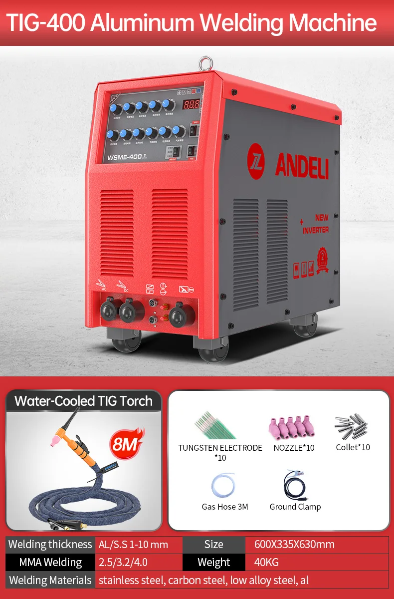 ANDELI TIG-400 Aluminum Welding Machine AC DC TIG 380V