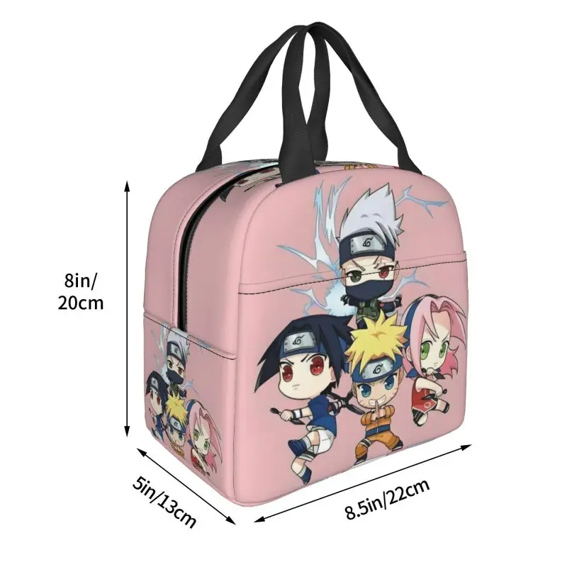 مخصص أنيمي N-Narutoes معزول أكياس الغداء للتخييم السفر مانعة للتسرب الحرارية برودة علب الاغذية النساء الأطفال
