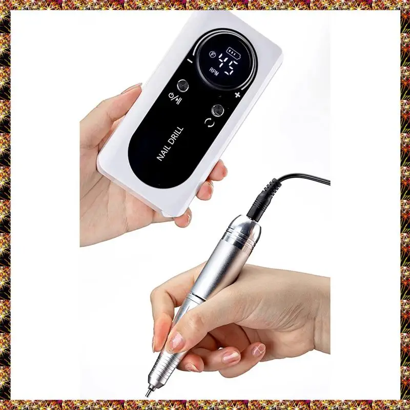 45000RPM Electric Portable Nail Drill Machine Rechargeable Low Noise Nail Sander File For Manicure Salon Tool Durable Purple