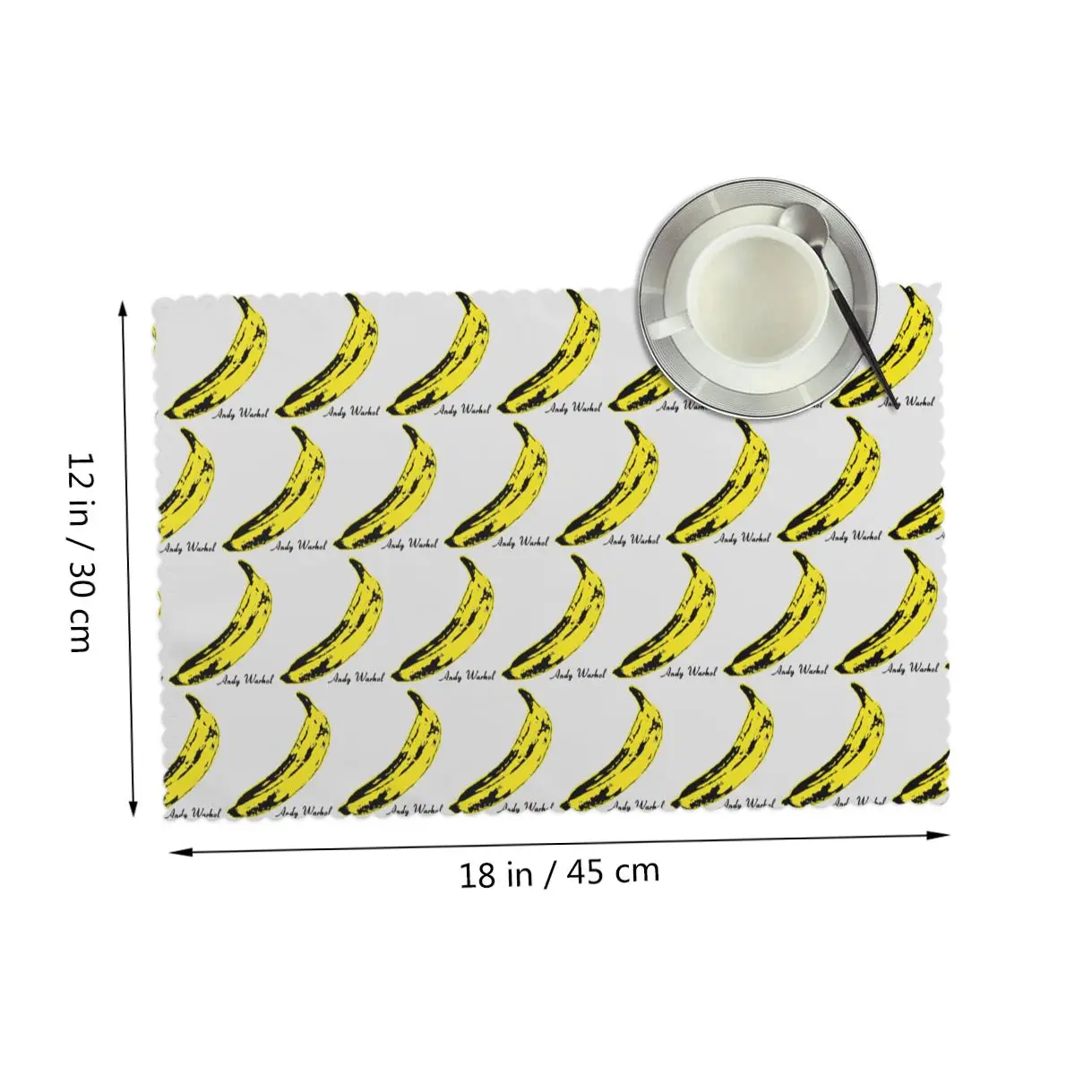 Andy Warhol Sunset Cat Cattle Banana Placemat Washable Plate Mat for Dining Table Bowl Coaster Home Decor Absorbent Mats