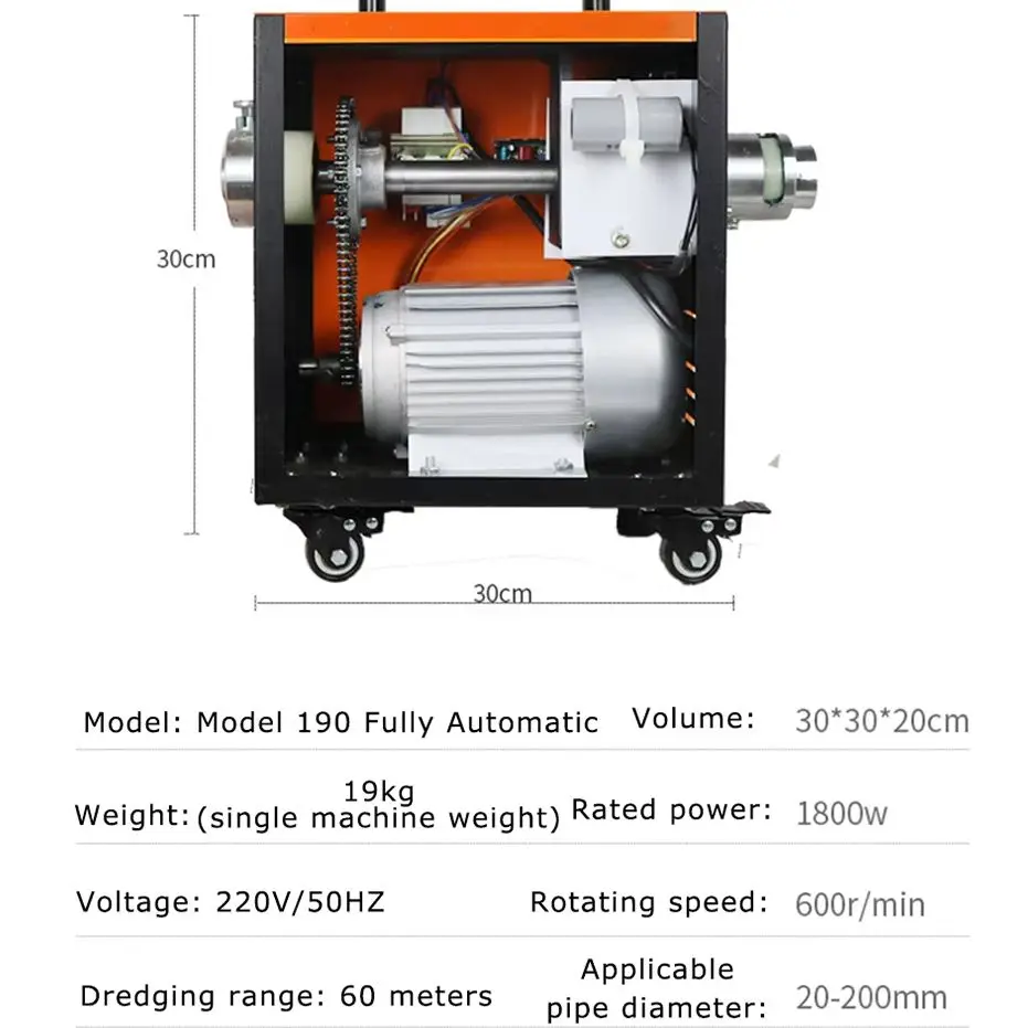 1800W Sewer dredging machine professional electric pipe dredging machine high-power pass tool toilet blockage