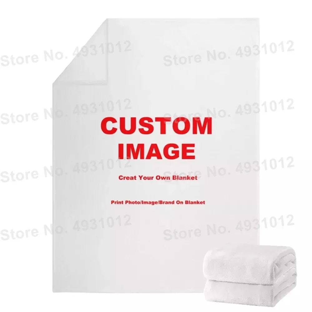 Custom Link Flannel or Sherpa 3D Blanket Plush Warm Blankets for Bed Sofa Custom DIY Air Conditioning Body Cover Dropshipping