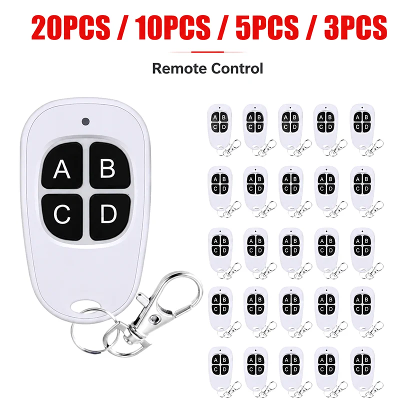 1-20PCS 433MHz 4-Button Auto Copy Remote Cloner, Universal Garage Door Opener Duplicator