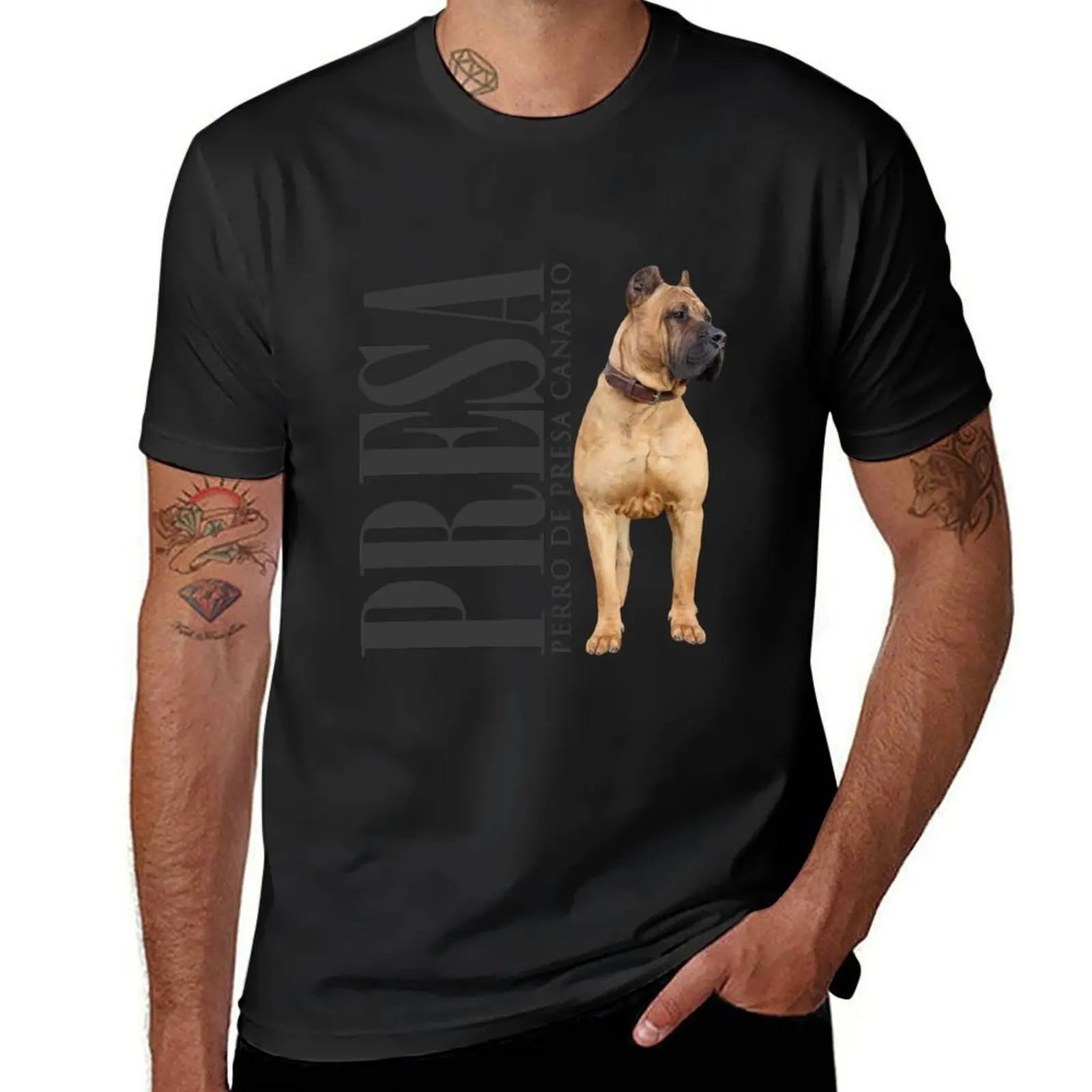 Perro de Presa Canario - Dogo Canario T-shirt graphics customs plus sizes mens cotton t shirts