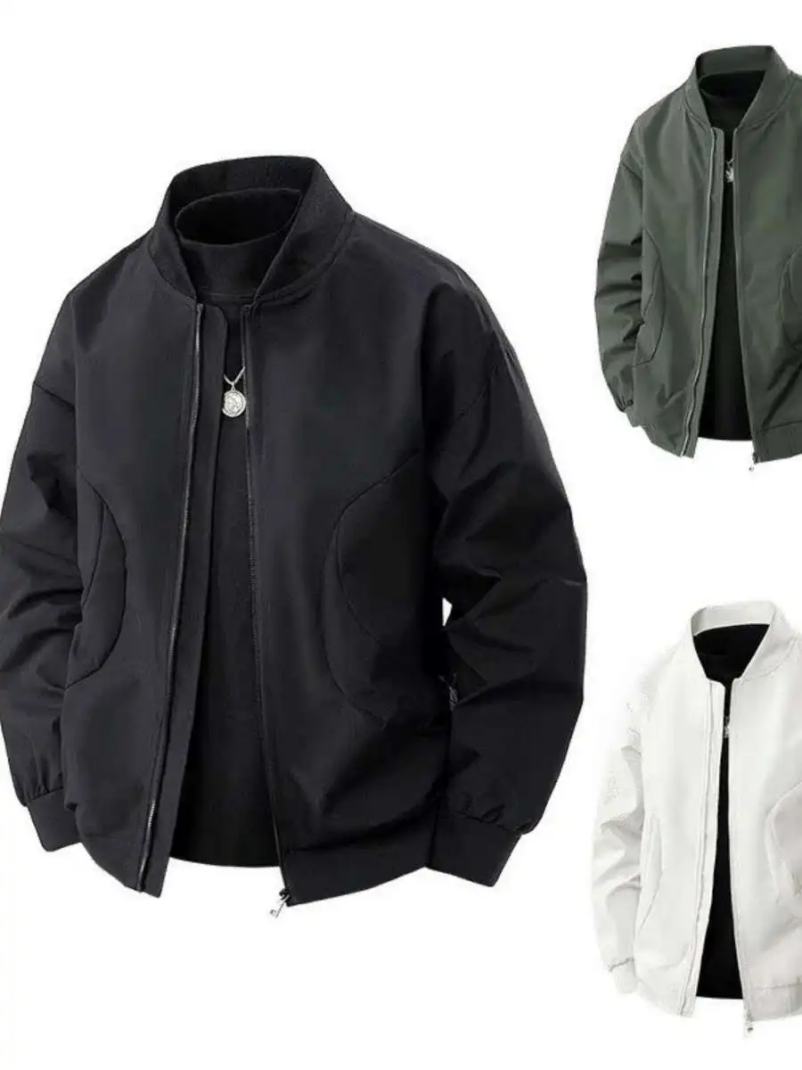 

High Quali Men's Jaet Sli Loose Fit Hong Kong Sle Spring Autumn Outerwear Faionable Streetwear Korean Version