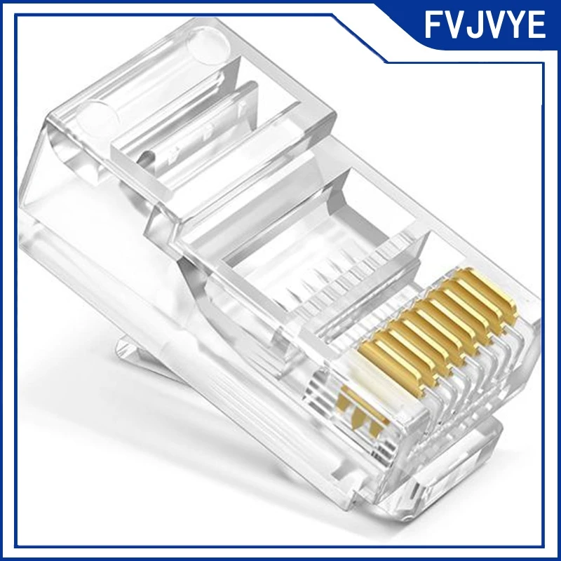 10/20/50pcs RJ45 Pass Through Cat5e Connectors Crystal End 8P8C Crimp UTP Standard Ethernet Network Modular Plug﻿ .A2