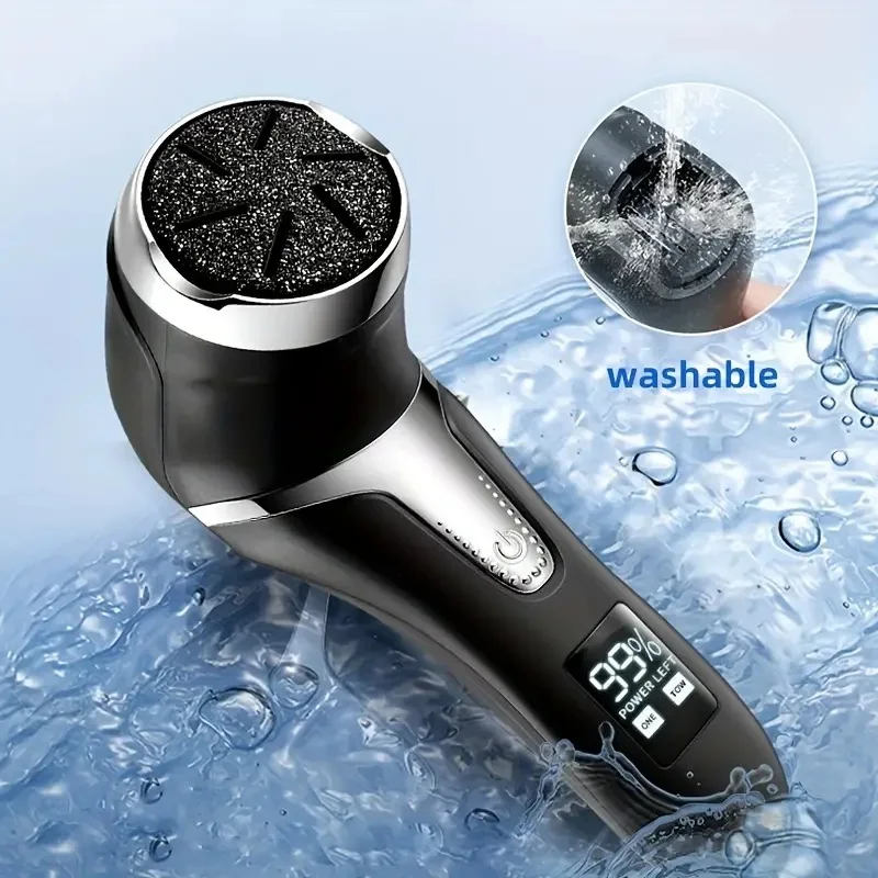 Professional Electric Callus Remover For Feet - Rechargeable Foot Care Kit With 3 Heads, Dander Vacuum Cleaner, LCD Display image 5