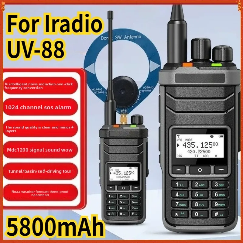 

For Iradio UV-88 Multi Band Ham Radio HF UHF VHF Dual Band AM USB LSB CW CB LW MW SW SSB Reception 1024 Channels Same Model