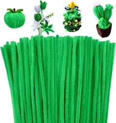 100/200/300 Pieces Pipe Cleaners Chenille Stem, Fruit green Color Pipe Cleaners Set for Pipe Cleaners DIY Arts Crafts Decoration