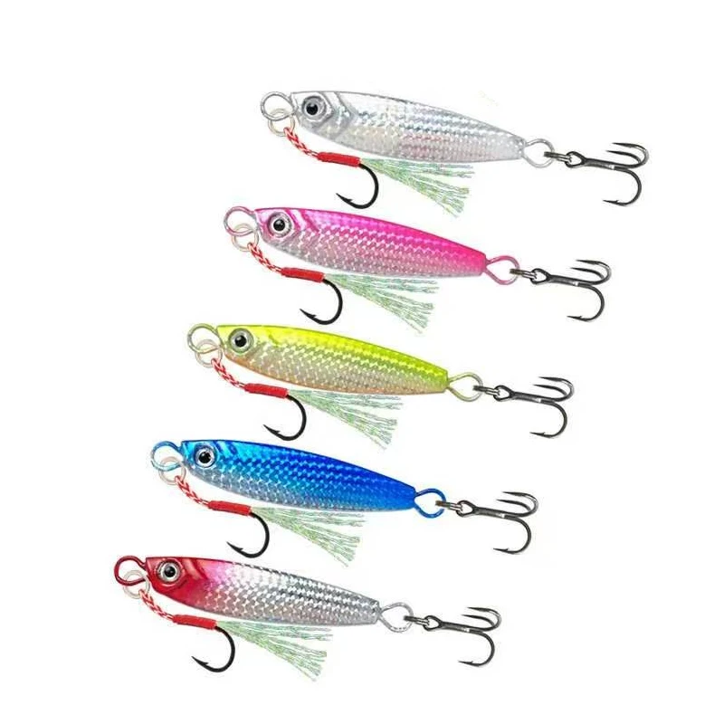 

5pcs 10gMetal Jig Fishing Lures Set - Artificial Bass Baits,Trout Jigging Lure for Freshwater Saltwater Fishing