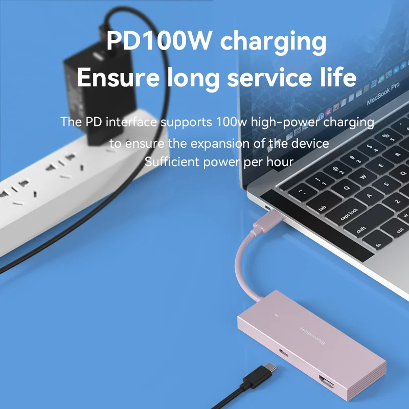 Blueendless 7 in 1 Ports Type C Adapter 4K 60HZ usb3.0 to Splitter Port USB C HUB USB-C Type C 3.1 for MacBook Accessori image 5